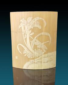留青竹刻烟盒-----金大师作品-------编号W106