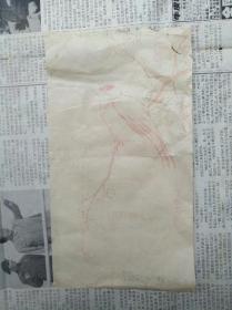 清代子祥写空白花鸟笺纸一张，“松茂”。红印