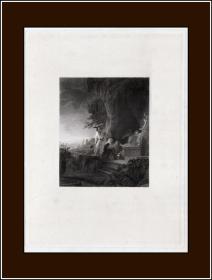 【超级豪华初版·伦勃朗】1854年钢版画《别碰我》，67.8×49.3cm