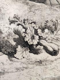 “伦勃朗名画”1881年版画艺术系列高品质腐蚀凹版铜版画《接受洗礼》—荷兰伟大画家“伦勃朗(Rembrandt Harmenszoon van Rijn，1606-1669”作品 版画家：J.G.V.VLIET 雕刻 34x26cm 手工水印纸
