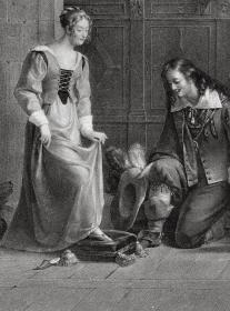 【摇篮期精品石版画】1822年石版画《灰姑娘》，54.5×35.5cm