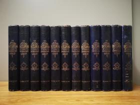 The Popular Encyclopedia 全套14卷存12卷，缺第四、第七两卷。149幅整页钢版画和16页整页彩色珂罗版画。根据书中对中国的描述和其他相关内容，这套书应该是出版于1880年代。开本26cmX18cm，书非常重。