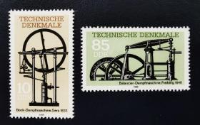 14A东德1985年邮票，老式蒸汽机，2全新