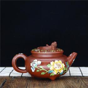 宜兴原矿名家纯手工粉彩茶壶茶具