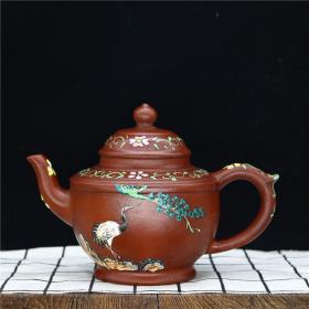 宜兴原矿 紫砂壶名家纯手工粉彩茶壶茶具