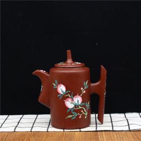 宜兴原矿紫砂壶名家 纯手工粉彩茶壶茶具