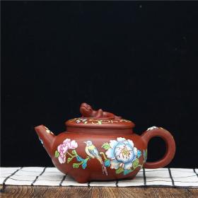 宜兴原矿紫砂壶名家纯手工 粉彩茶壶茶具