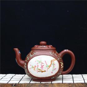 宜兴原矿紫砂壶名家纯手工粉彩 茶壶茶具