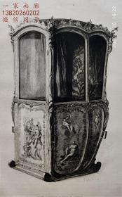 【大英博物馆藏画】“原创版画”1877年法国艺术蚀刻铜版画《路易十五时代的轿子》—— 版画家：Gustave Greux 作品 雕刻 法国ARCHES版画专用水印纸 43x30cm 大英博物馆收藏编号：1878,0511.353（官网可查）雕刻版画 原版版画 古董版画 老版画 欧洲版画 西洋版画 收藏装饰