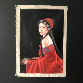 人物，纯手绘油画，100*70cm左右。