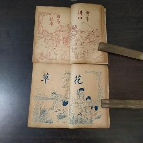 民国版《幼稚园读本》1、2两册合拍！张令涛 张祖范绘图  何公超著  上海光华书局