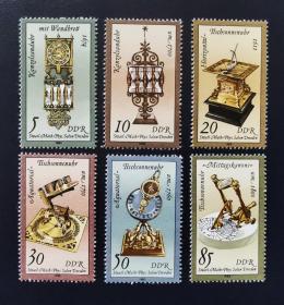 14A 东德1983年邮票，德累斯顿国家博物馆藏品，古老计时器。6全新。