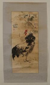 【保证手绘】萧朗，中国当代著名花鸟画家之一，被誉为“中国小写意花鸟画扛鼎者”，《大吉图》，寓意美好，镜心。 我们把此拍品标注“手绘工艺品”，不保真，有任何异议请先咨询。