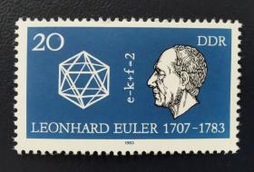14A东德1983年邮票，科学家欧拉逝世200周年，1全新