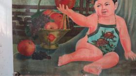 1957年 油画作品一幅  高汝法1934.7—） 张碧梧（1905～1987） 
合作草稿  苹果娃娃胖 尺寸78*54厘米 附带出版一张 保真