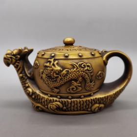 黄铜龙船壶茶壶茶具水壶