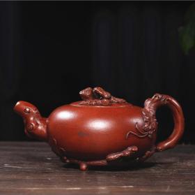 宜兴原矿纯手工紫砂壶茶壶茶具 松鼠葡萄