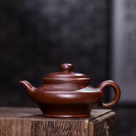 宜兴原矿纯手工紫砂壶茶壶茶具虚扁壶