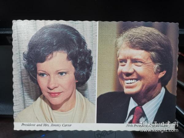 1外国原版明信片,美国总统卡特和他的夫人
