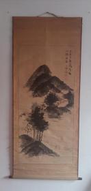 南宗女画家奥原晴湖“深山访道”水墨画