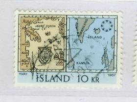 冰岛 1967年地图 1全旧