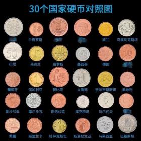 【30国30枚】全新硬币30个国家30国30枚硬币 钱币真币外币收藏！