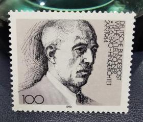 德国1990年邮票，工会领袖劳伊尼尔诞生100周年，1全新