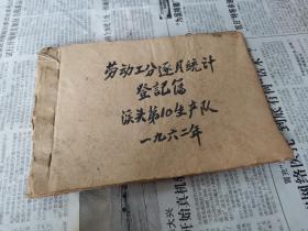 1962年婺源县溪头某生产队土纸红印《劳动工分逐月统计登记簿》一册全。