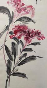 中国泼墨画家，书法家【张大千】花卉 四条屏