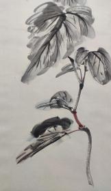 中国泼墨画家，书法家【张大千】花卉 四条屏