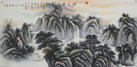 著名画家杨老师纯守护四尺靠山，旭日东升