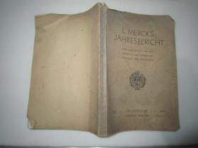 外文书1941年《E.MERCK'S JAHRESBERICHT》详见图片