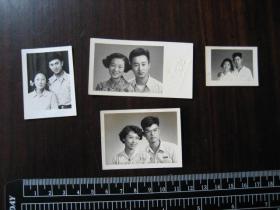 老照片：五十年代北京师范大学教职工夫妻合影，男方胸佩校徽