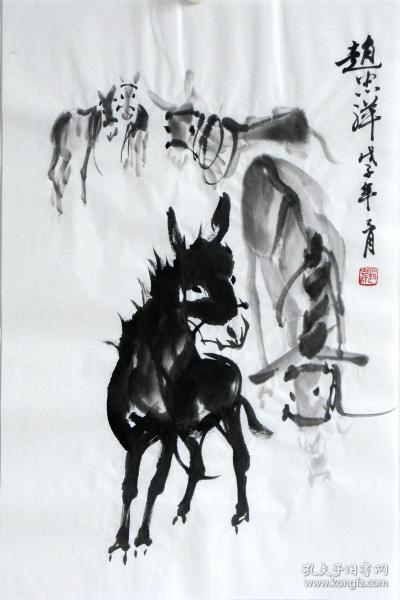 【保证纯手绘、字画精品、转行亏本处理】著名节目主持人，赵忠祥，国画精品，（更多书画精品转行亏本甩卖，请进入书店查看）10056