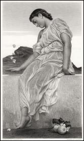 1884年钢版画《掷股子》，32.6*23.8cm