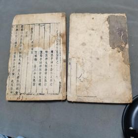 明代木刻地理风水古籍  玄不避讳 黄棉纸本 山西河泽薛文公識（手写笔迹见图）地理大全二集  十四卷十五卷十六卷十七卷十八卷 两厚册（有残见图）
