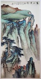 精品国画大青绿山水《高山景行》
作者:厉克兰，青年女画家，毕业于中国美术学院，主攻山水，传统功力极为深厚，章法严谨，笔墨苍劲，赋色沉静明亮。
此画作题跋:高山景行，高山仰止，景行行止，虽不能至，心向往之。高山景行，比喻崇高的德行。