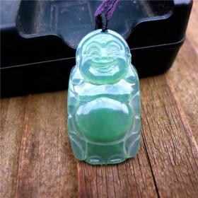 精品缅甸翡翠A货冰透佛公吊坠