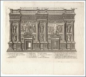 1686年蚀刻铜版画《意大利罗雷托神庙大教堂的内墙和装饰》，20*18cm
