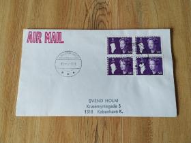 外国早期邮品保真【丹麦1981年人物名人实寄封】珍品2103-3