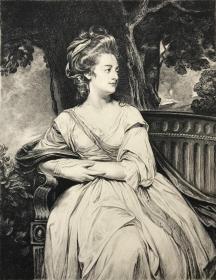1904年蚀刻铜版画《诺斯夫人肖像》—英国肖像画三大师之一乔治·罗姆尼(George Romney,1734 - 1802年)作品 雕刻师Jean Patricot 27.3*18.2厘米