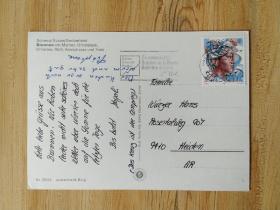 外国早期邮品保真【瑞士1979年人物邮票实寄风景明信片】珍品2103-21
