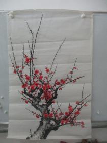 经霜傲雪红梅图 国画作品一幅 尺寸99/64厘米