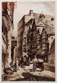 “原创限量版画”1887年版“布里斯托建筑风景”棕色蚀刻+干刻铜版画《托马斯街的客栈》 —英国版画家“查尔斯·伯德Charles Bird (1856–1916.)”作品 雕刻 版内签名 39x30cm “限量125幅 母版已毁”