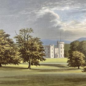 「富比城堡」1880年 英国城堡庄园彩色版画 尺寸27*21厘米 /11
