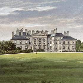 「达尔基思宫」1880年 英国城堡庄园彩色版画 尺寸27*21厘米 /20