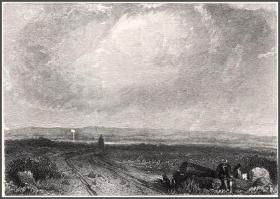 1889年蚀刻版画《穿越荒原的崎岖路》，35.5*22.5cm