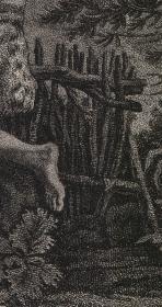 1790年蚀点刻铜版画《亚当与夏娃》，23.2*17.6cm