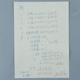 【颜-逸-明旧藏】著名语言学家、吴语研究专家 汤珍珠 1989年致颜-逸-明 信札一页 及照片冲洗明细资料一页（有关照片冲洗及分别发送各师友等相关事宜） HXTX329790