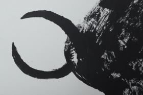 孟-伟-哉旧藏：著名作家、原人民美术出版社社长 孟伟哉 2011年巨幅国画《迎着暴风雪》一幅（纸本镜心，约14.2平尺，钤印：大槐树下、孟伟哉）HXTX307298